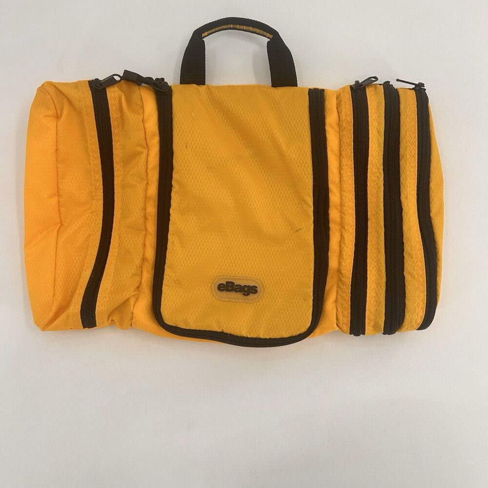 eBags Pack-it-Flat Hanging Toiletry Kit Yellow Travel Organizer Fast Shipping